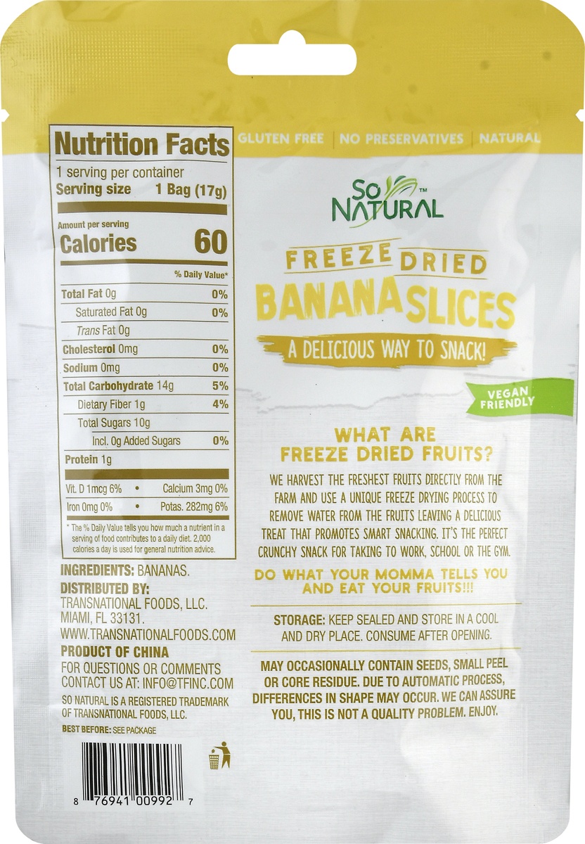 slide 10 of 10, SoNatural Banana Slices, 0.6 oz