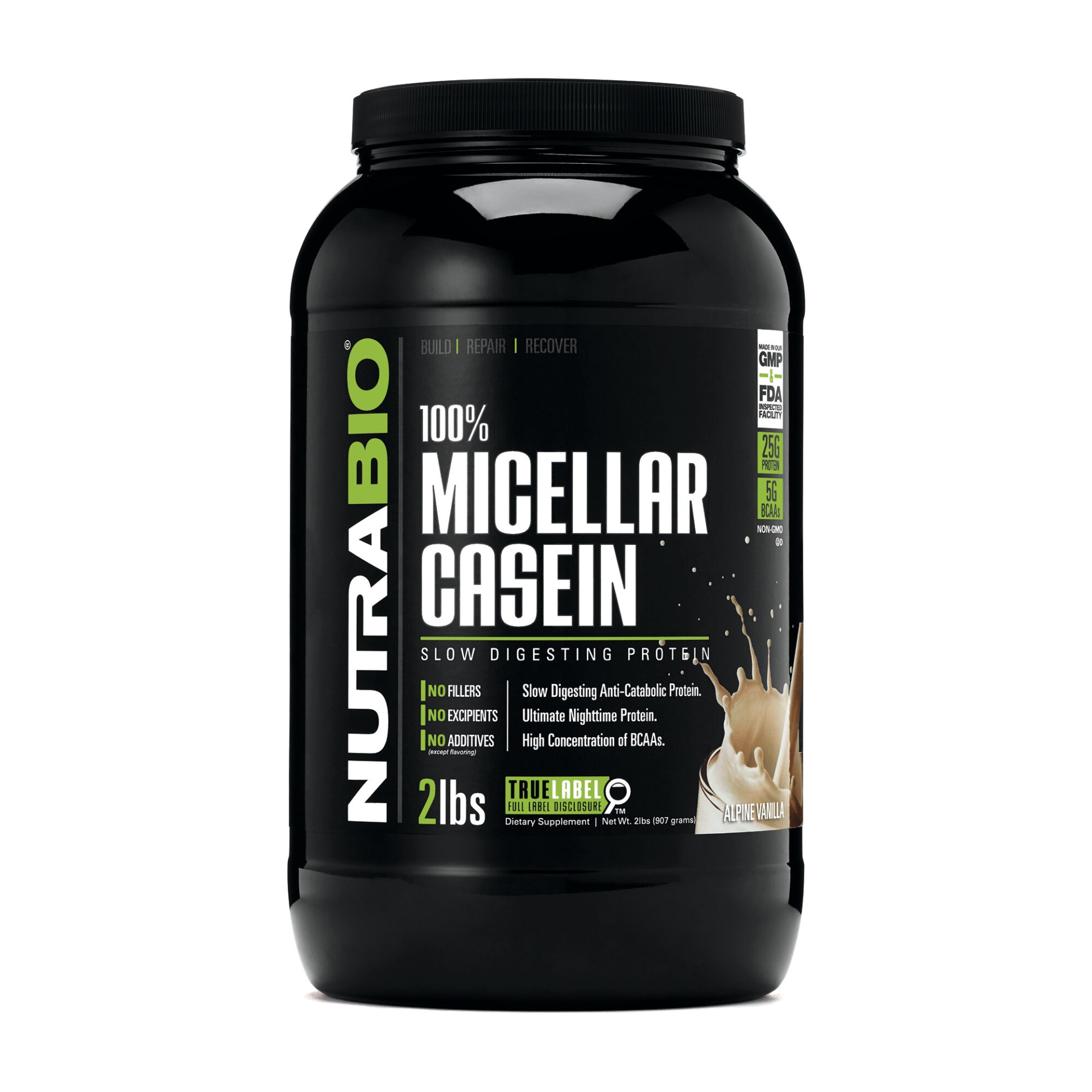 slide 1 of 1, NutraBio 100% Micellar Casein - Alpine Vanilla, 2 lb