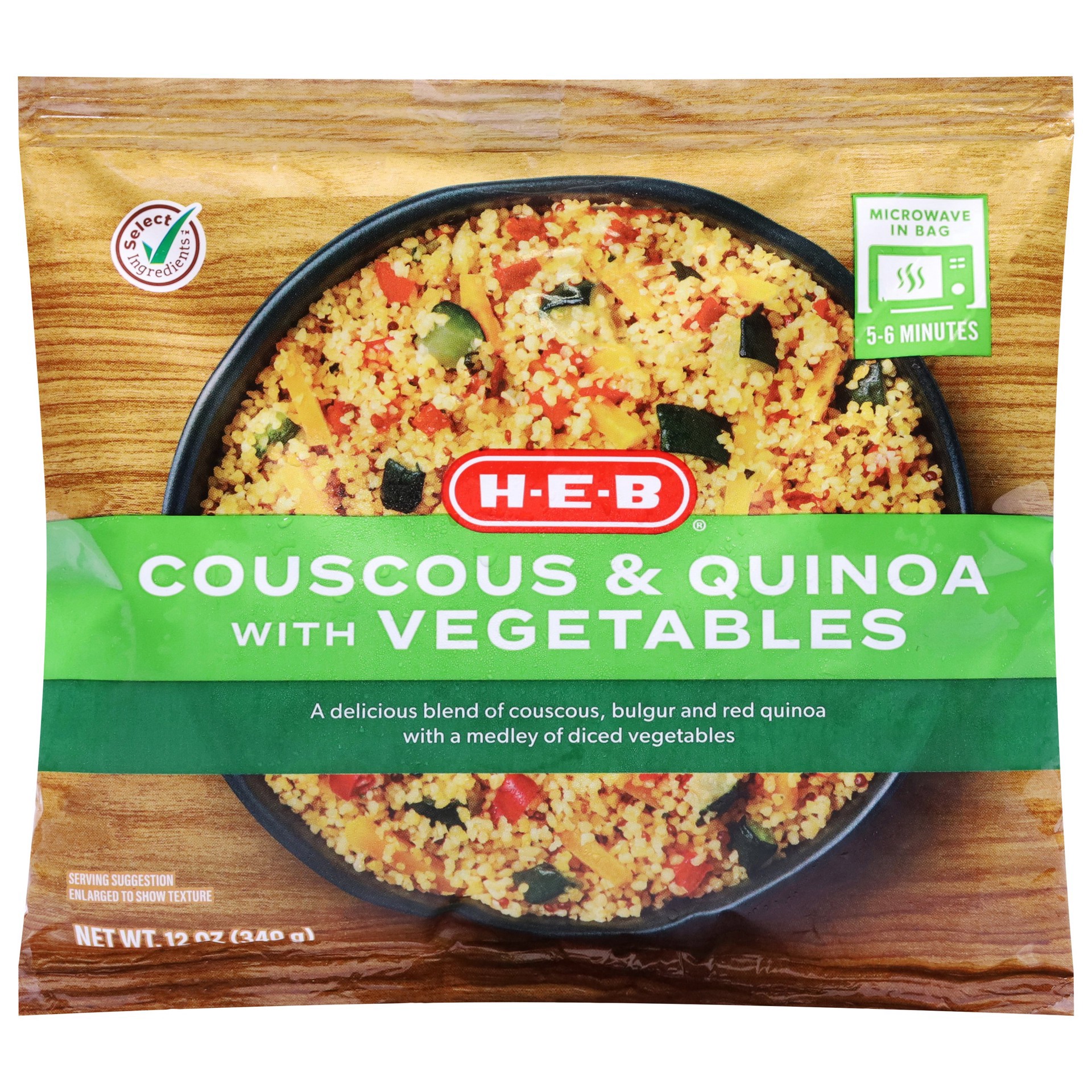 slide 1 of 1, H-E-B Select Couscous and Quinoa with Vegetables, 12 oz