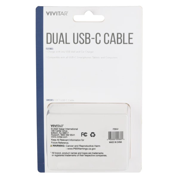 slide 2 of 2, Vivitar Usb-C Charging Cable, 10', White, Nil3010, 1 ct
