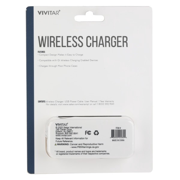 slide 2 of 2, Vivitar Wireless Charger Pad, White, Nil7001-Noc-Stk-24, 1 ct