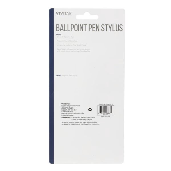 slide 2 of 2, Vivitar Ballpoint Pen Stylus, Black, Nil7004-Blk-Stk-24, 1 ct