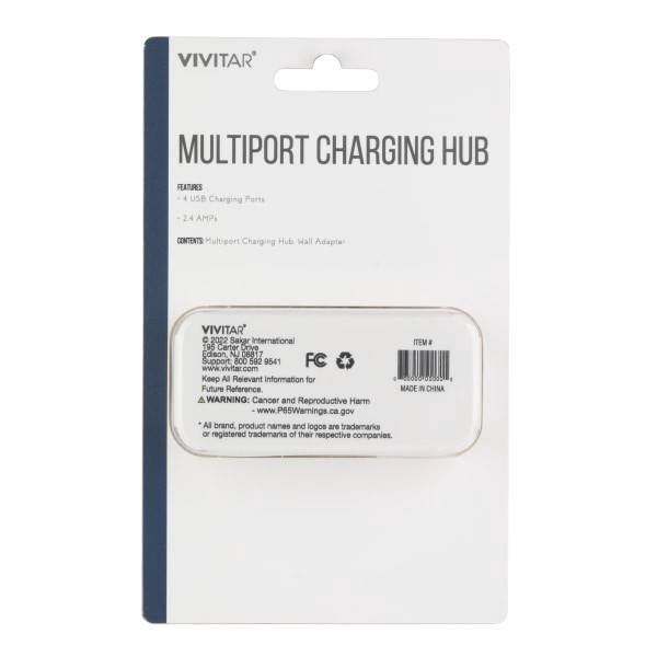 slide 2 of 2, Vivitar Multiport Charging Hub, White, Nil7003-Noc-Stk-24, 1 ct