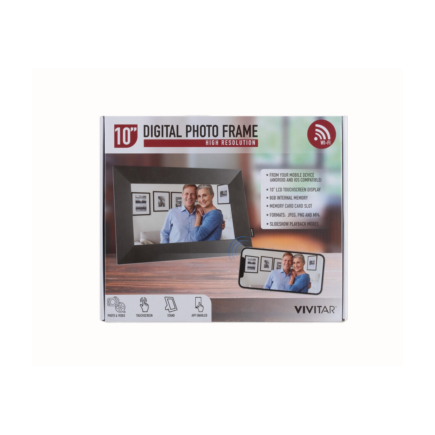 slide 1 of 8, Vivitar 10.1-inch WIFI Cloud Digital Photo Frame, 1 ct