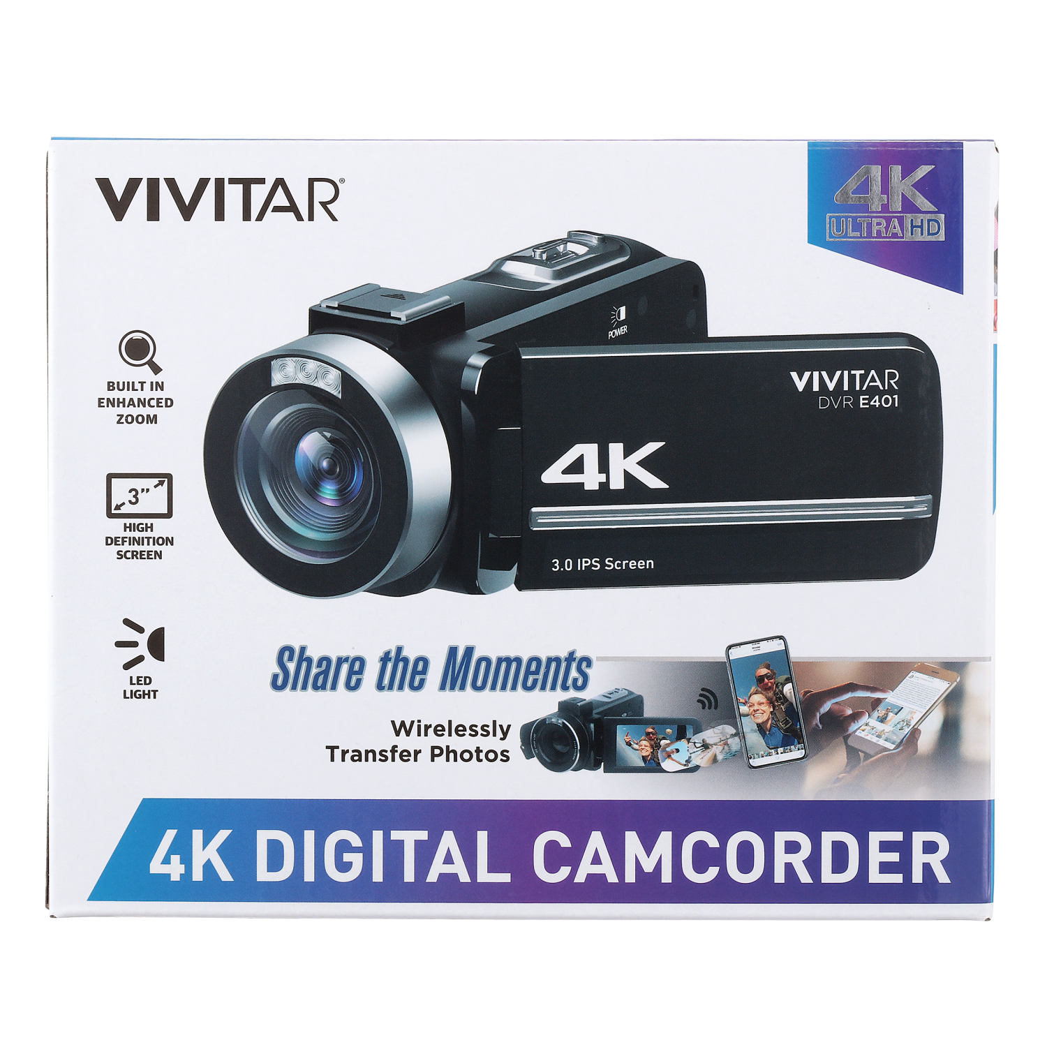 slide 5 of 7, VIVITAR DVRE401-BLK 4K Camcorder 18X Zoom, 1 ct