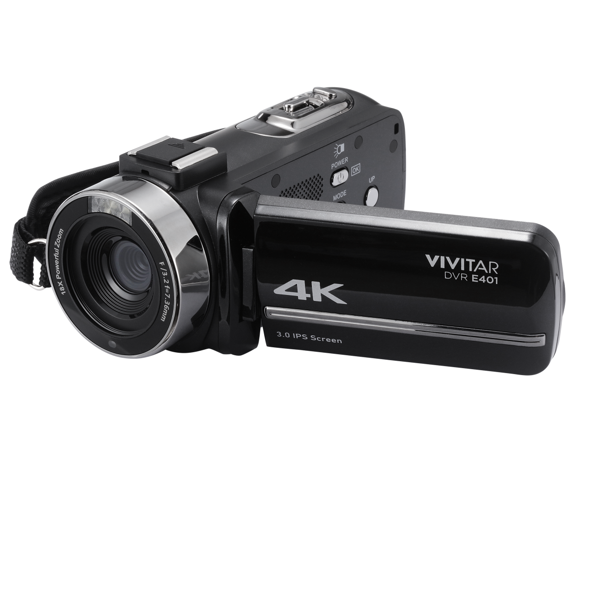 slide 1 of 7, VIVITAR DVRE401-BLK 4K Camcorder 18X Zoom, 1 ct