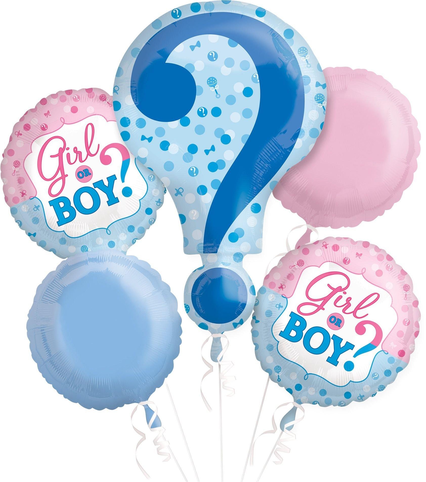 slide 1 of 1, Party City Gender Reveal (Uninflated) Balloon Bouquet, 5 ct