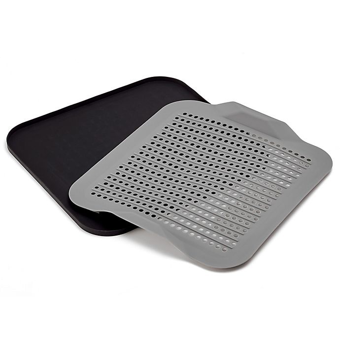 slide 3 of 5, Better Housewares Silicone Drying Mat Set - Grey/Black, 2 ct