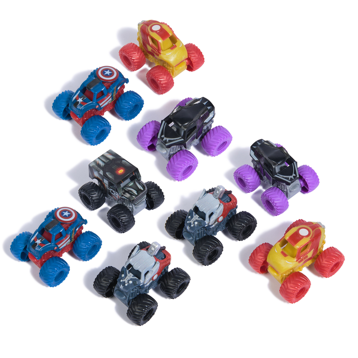 slide 4 of 7, Monster Jam, Marvel Mini Monster Truck 3-Pack 1:87 Scale (Styles May Vary), 1 ct