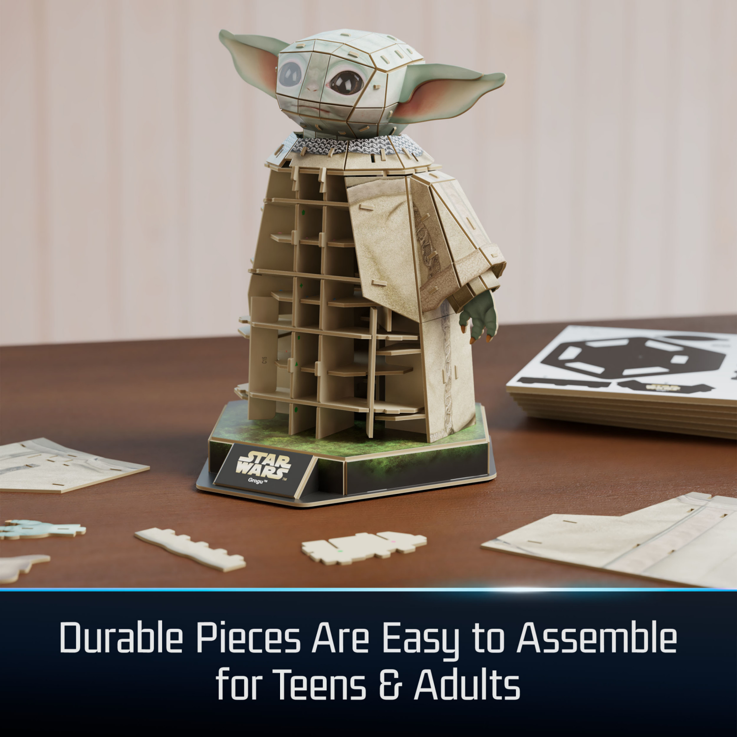 slide 4 of 5, 4D Build, Star Wars Grogu 3D Puzzle Model Kit, 1 ct