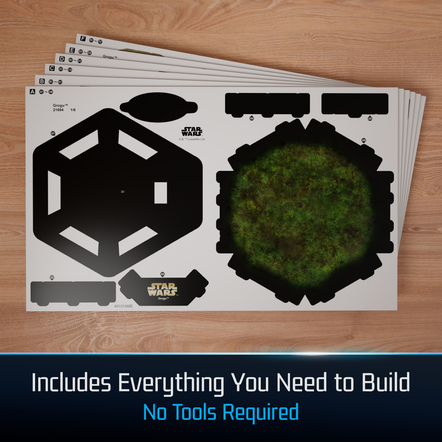 slide 5 of 5, 4D Build, Star Wars Grogu 3D Puzzle Model Kit, 1 ct