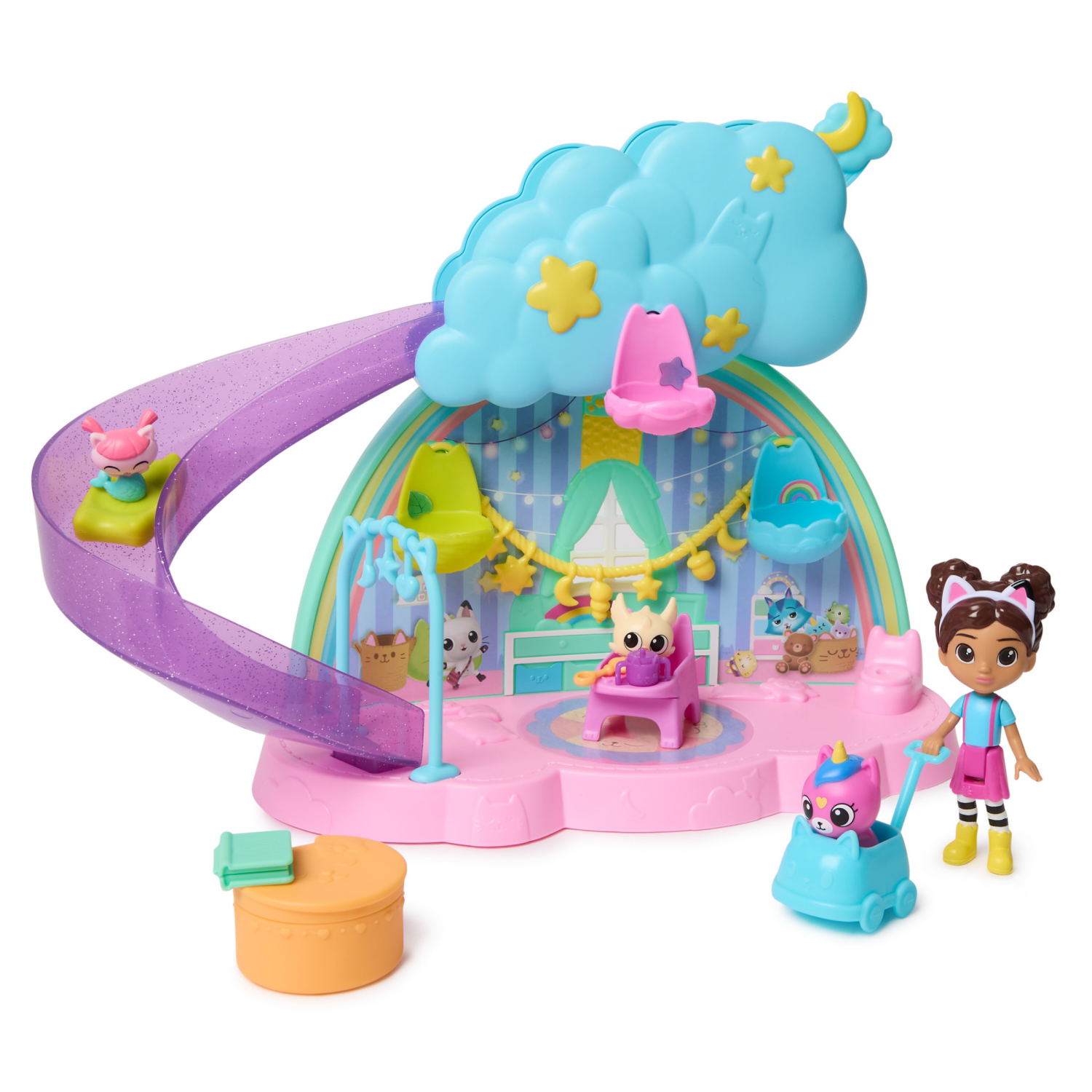 slide 1 of 8, Gabbys Dollhouse, Kitty Care Ear Purrfect Playroom 17pc Playset with 4 Toy Figures 1 Set, 17 ct