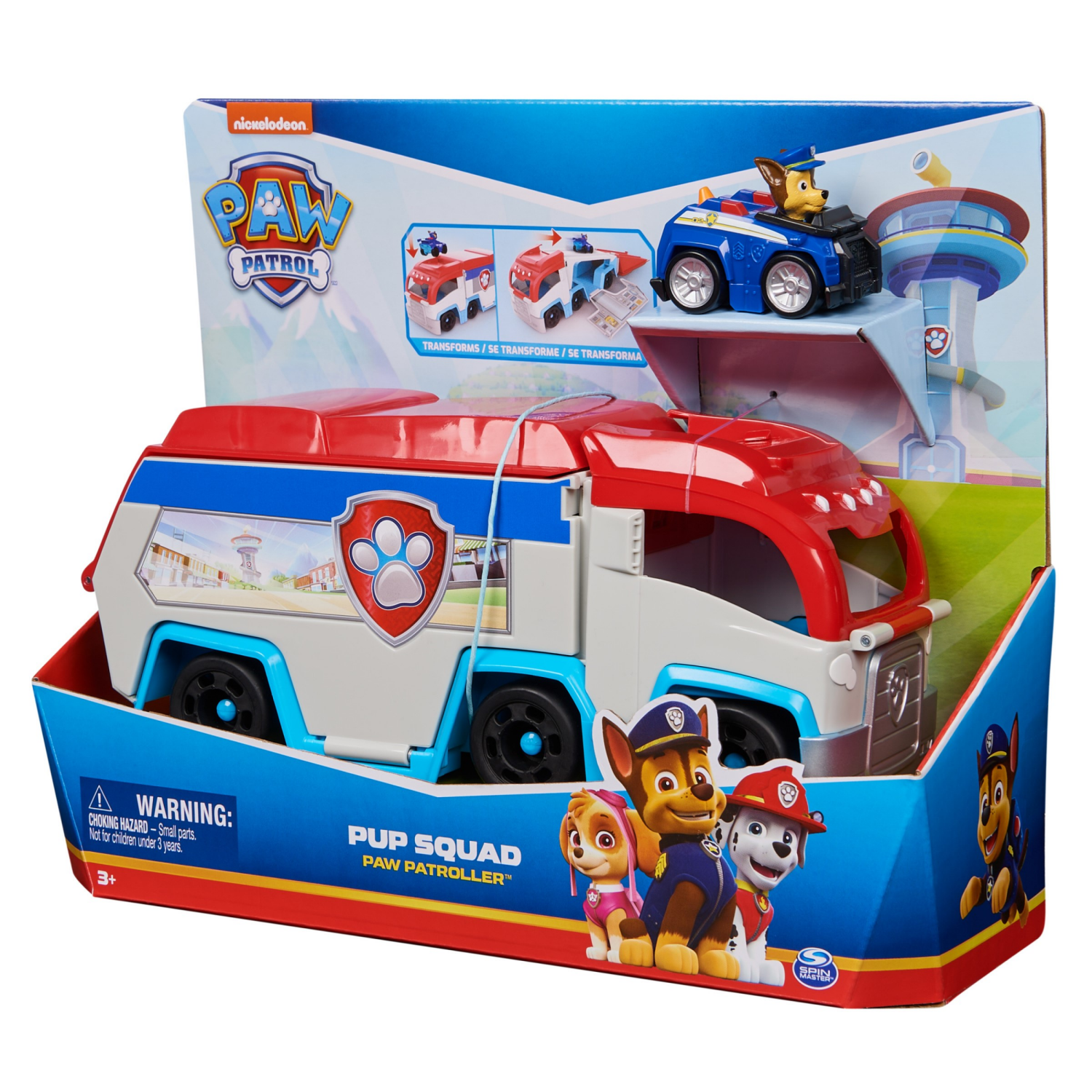 slide 7 of 7, PAW Patrol: Pup Squad Patroller Team Vehicle, Toy Truck with Collectible PAW Patrol Chase Toy Car, Kids Toys for Boys & Girls Ages 3+, 1 ct