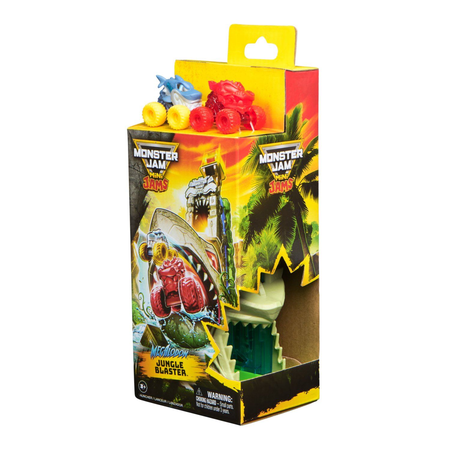 slide 4 of 6, Monster Jam Mini Jams, Megalodon Jungle Blaster Launcher Playset, 1 Set, 1 ct