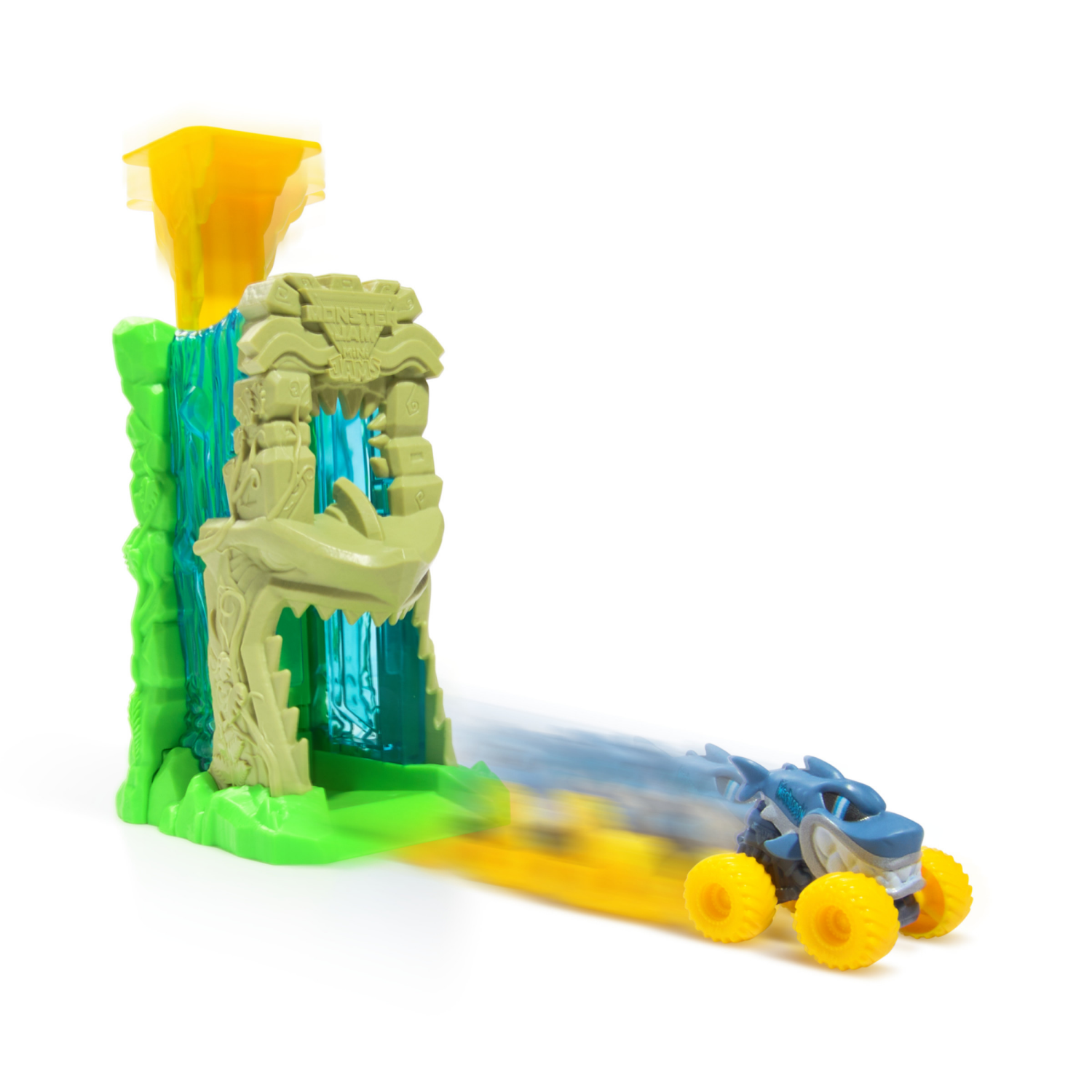 slide 6 of 6, Monster Jam Mini Jams, Megalodon Jungle Blaster Launcher Playset, 1 Set, 1 ct