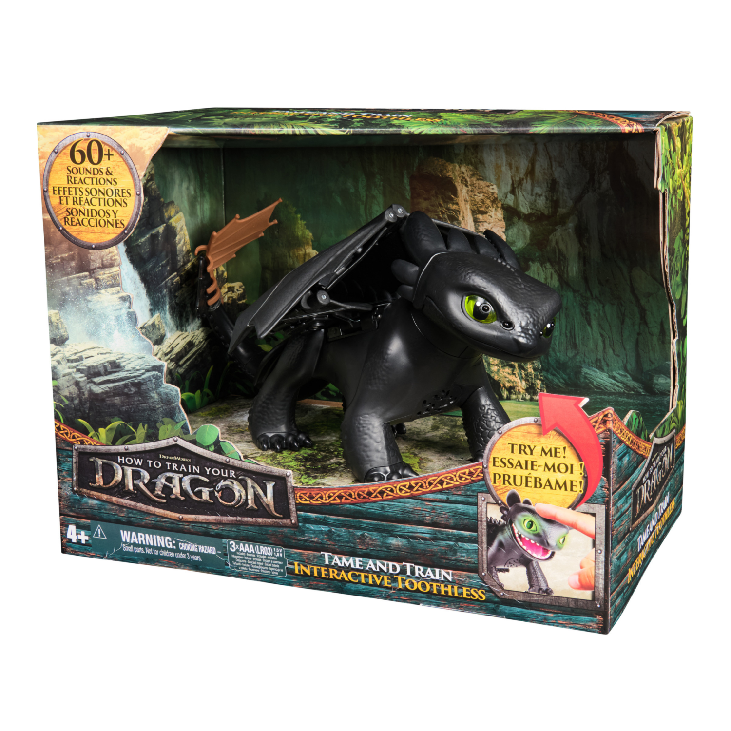 slide 3 of 8, How to Train Your Dragon Toothless Interactive Pet Action Figure, 1 ct