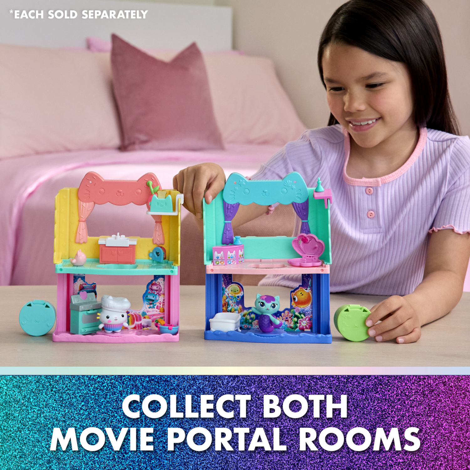 slide 3 of 8, Gabby Dollhouse Movie Portal Rooms Asst, 1 ct