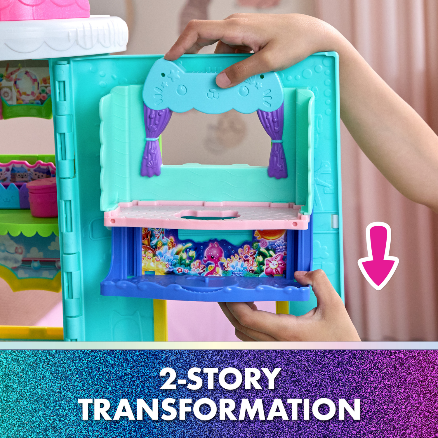 slide 7 of 8, Gabby Dollhouse Movie Portal Rooms Asst, 1 ct