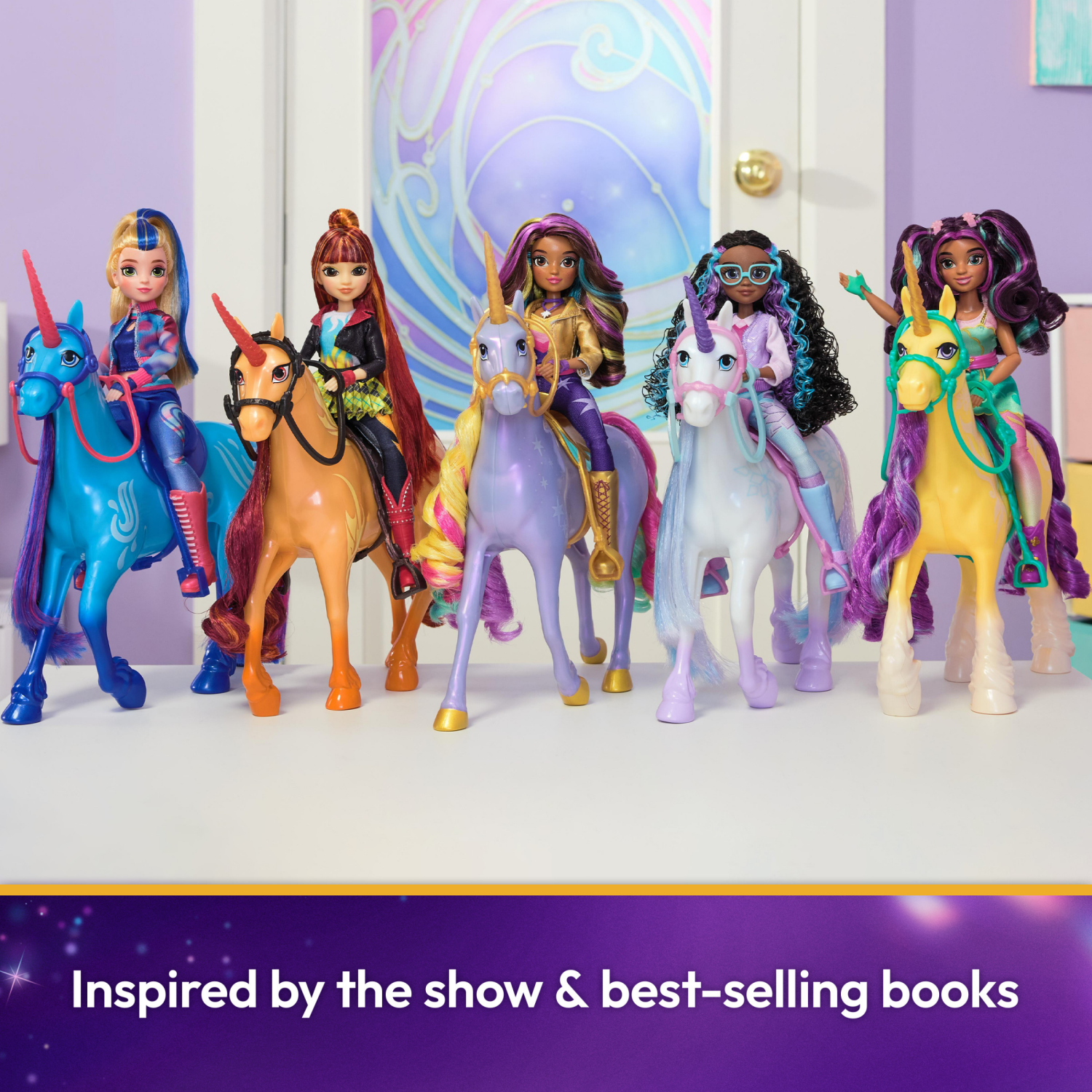 slide 8 of 8, Unicorn Academy, Doll with Highlighted Hair, 7 Fashion Accessories & Hair Styling Tool, 9.5, Dolls & Unicorn Toys for Girls Ages 4 and up (Styles May Vary), 1 ct