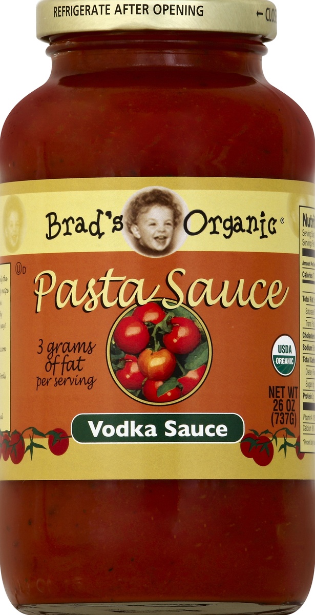 slide 2 of 2, Brad's Organic Vodka Sauce, 26 oz