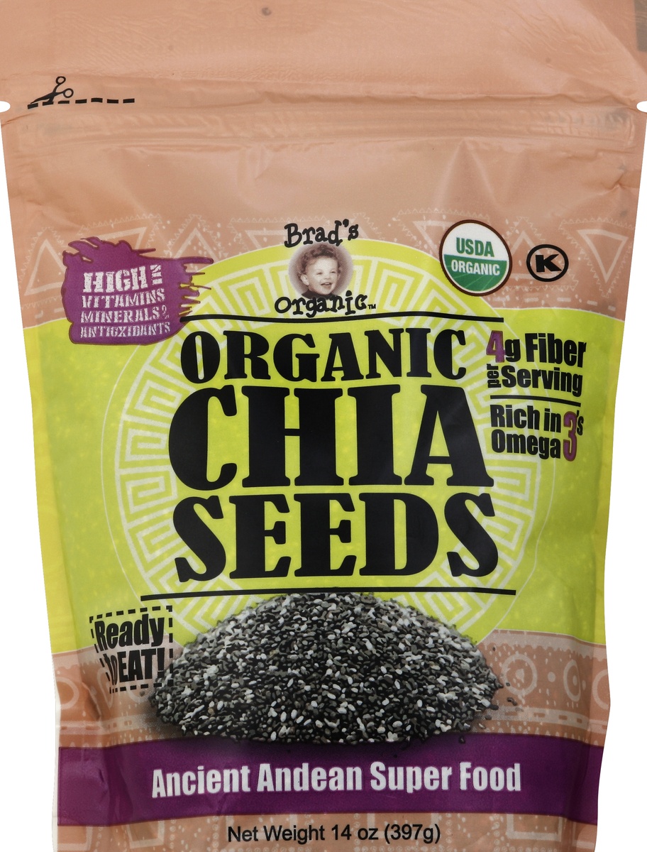 slide 2 of 2, Brad's Organic Chia Seeds, 14 oz