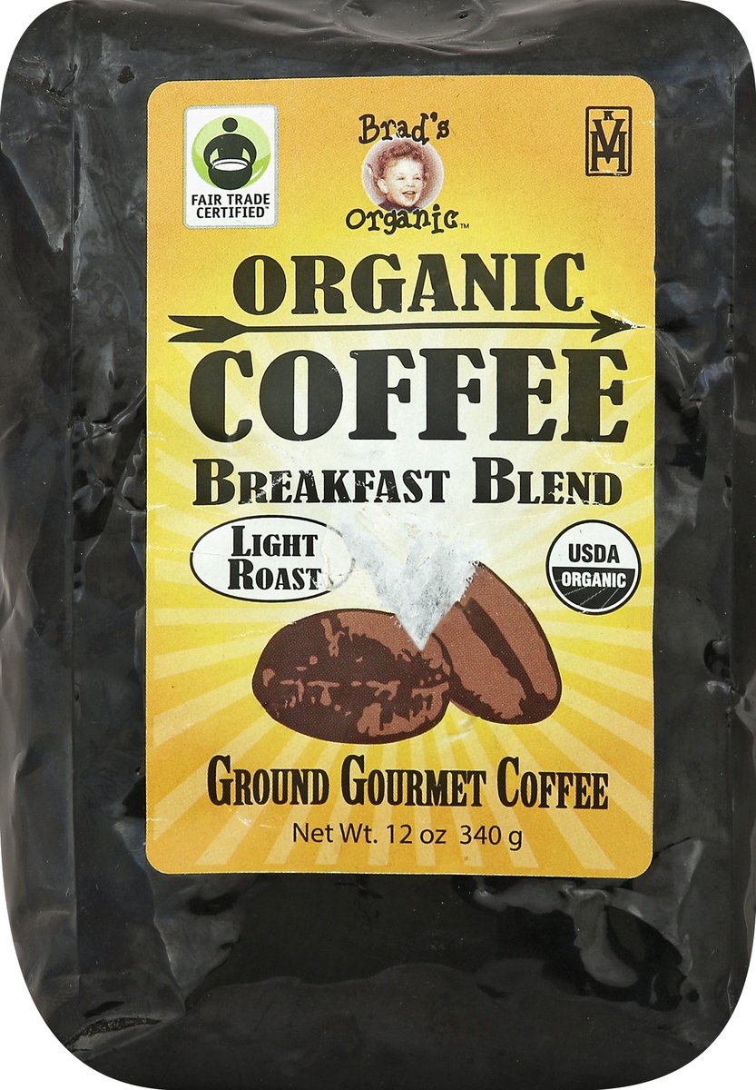 slide 4 of 4, Brad's Organic Coffee - Breakfast Blend, 12 oz