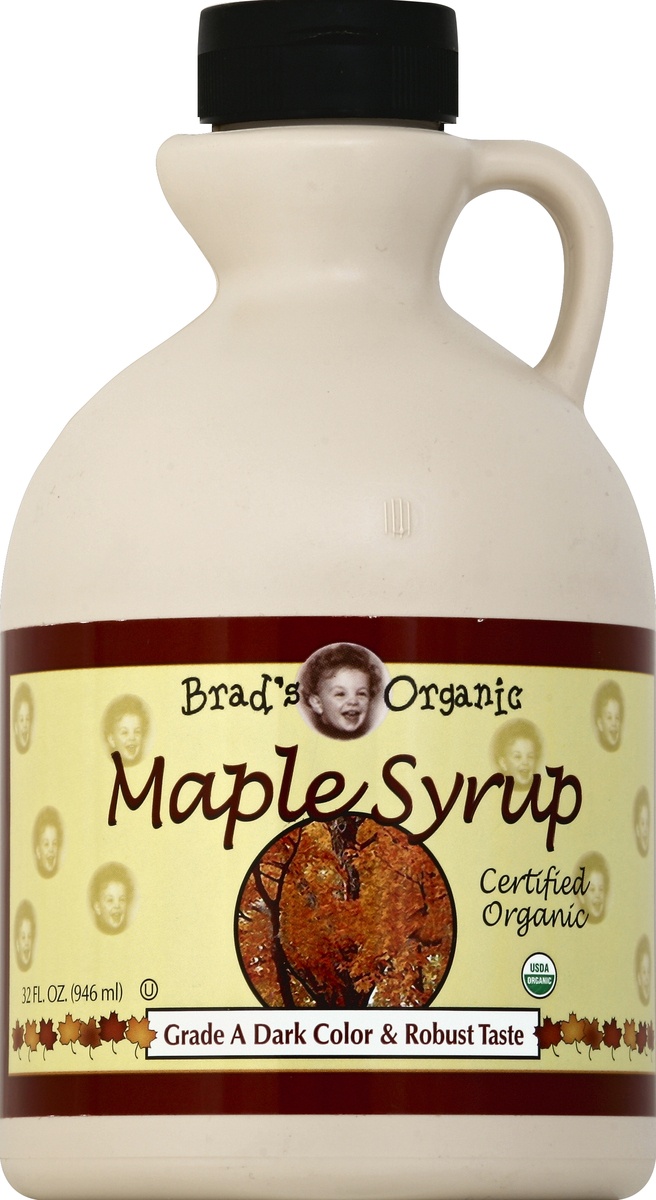 slide 2 of 2, Brad's Organic Grade A Dark Maple Syrup, 32 fl oz