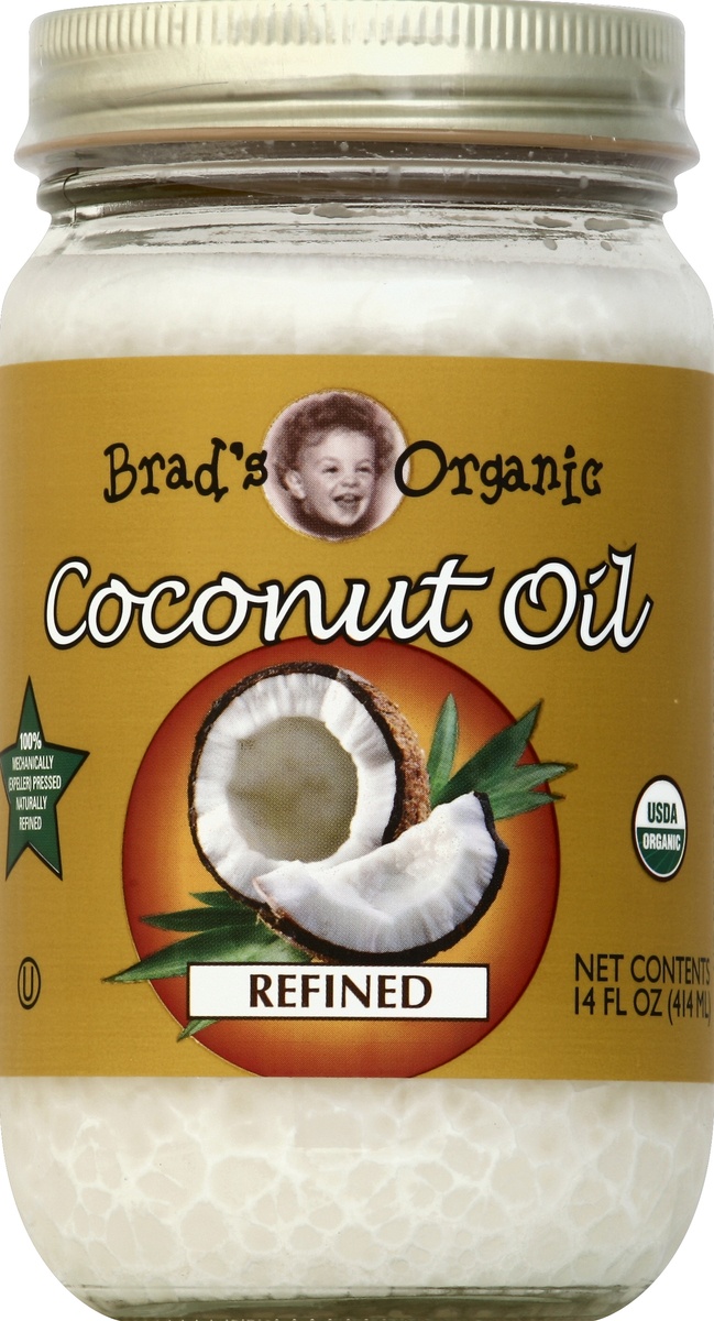 slide 2 of 2, Brad's Organic Refined Coconut Oil, 14 oz