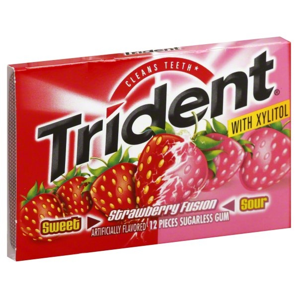 slide 1 of 4, Trident Strawberry Fusion, 1 ct