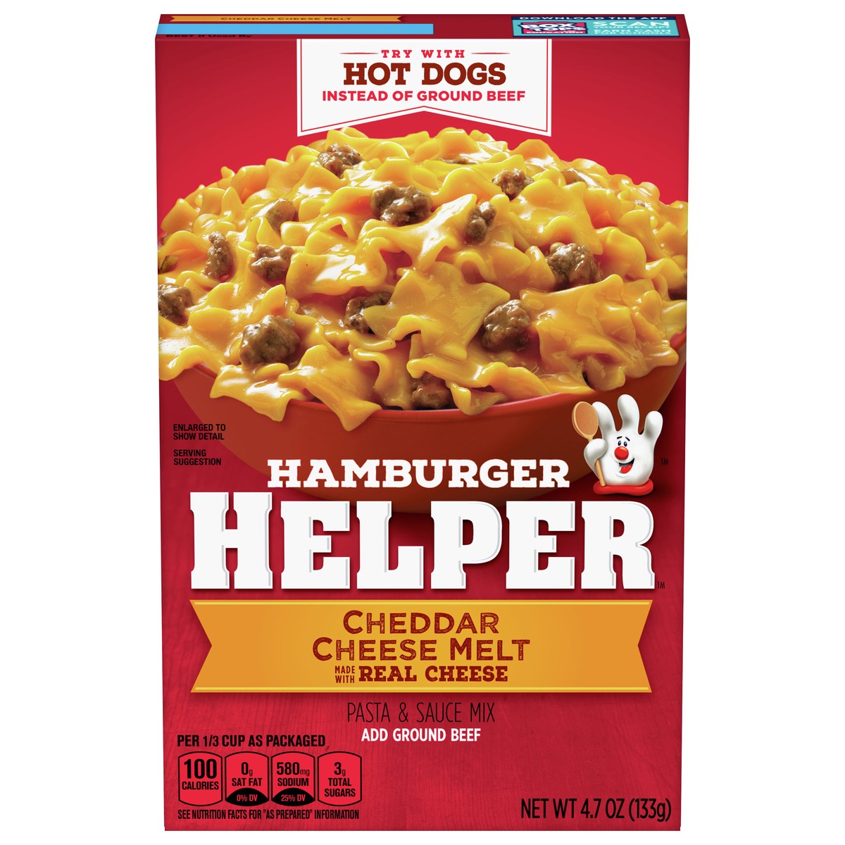 slide 1 of 9, Hamburger Helper, Cheddar Cheese Melt, 4.7 oz box, 4.7 oz