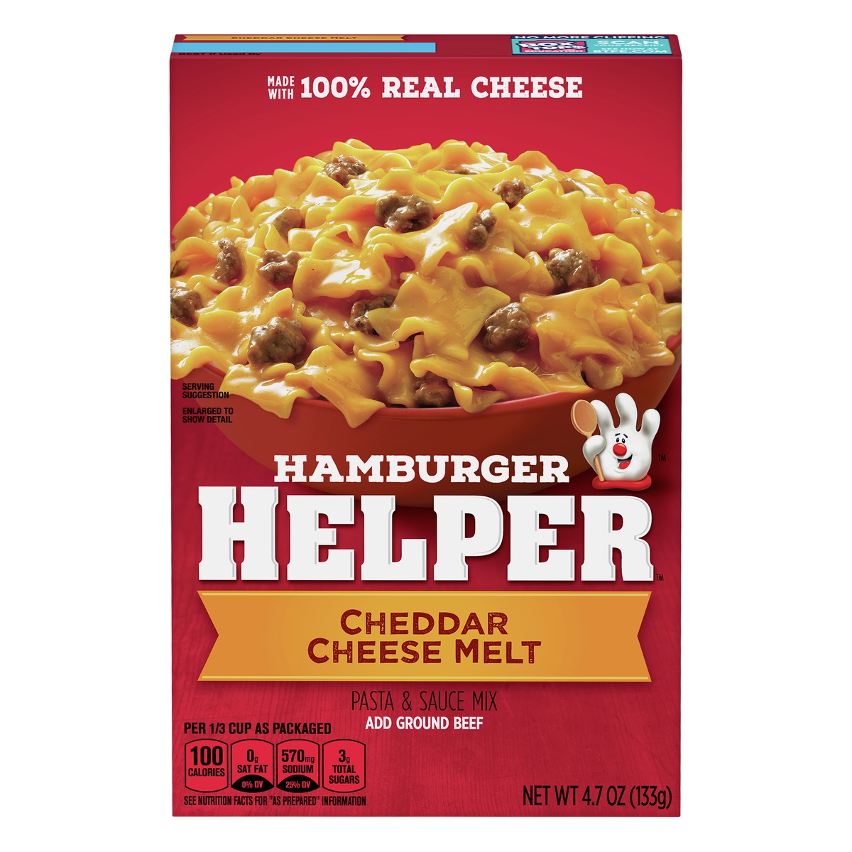 slide 1 of 1, Hamburger Helper Cheddar Cheese Melt Pasta & Sauce Mix 4.7 oz, 4.7 oz