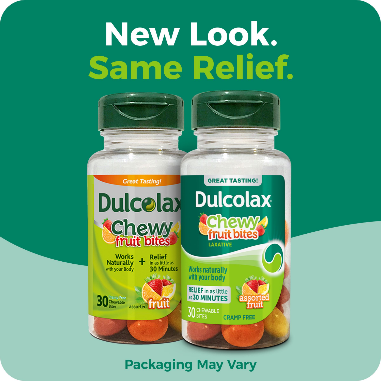 slide 4 of 5, Dulcolax Saline Laxative Chewy Fruit Bites, Assorted Fruit, 30 Ct., 30 ct