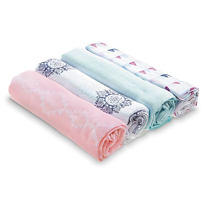 slide 1 of 1, aden + anais Muslin Swaddles - Pretty Pink, 1 ct