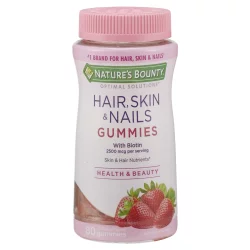 Nature's Bounty Hair Skin & Nails With Biotin 2500 Mcg Strawberry Flavored Gummies