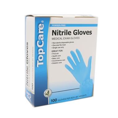 slide 1 of 1, TopCare Powder Free Nitrile Gloves, 100 ct