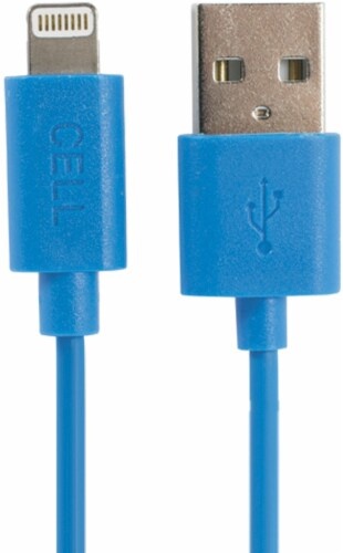 slide 1 of 1, Cellcandy Usb-To-Lightning Sync/Charge Cable For Apple Products - Tropical Blue - 4 Foot, 1 ct