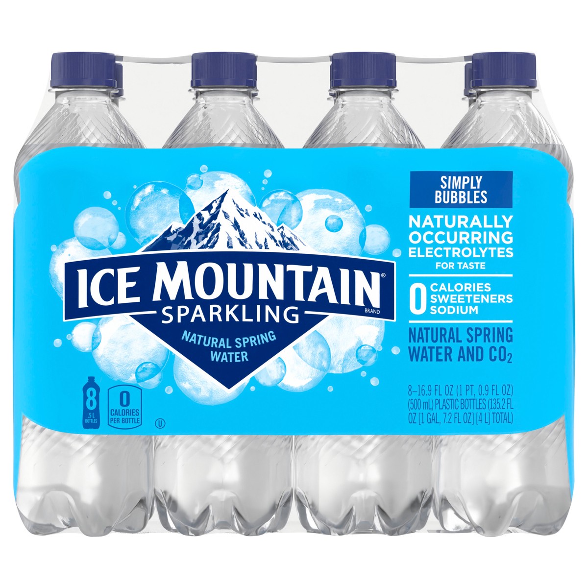 slide 1 of 5, Ice Mountain Sparkling Water, Simply Bubbles, 16.9 oz. Bottles (8 Count), 8 ct; 16.9 oz