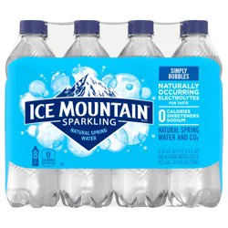Ice Mountain Sparkling Water, Simply Bubbles, 16.9 oz. Bottles (8 Count)