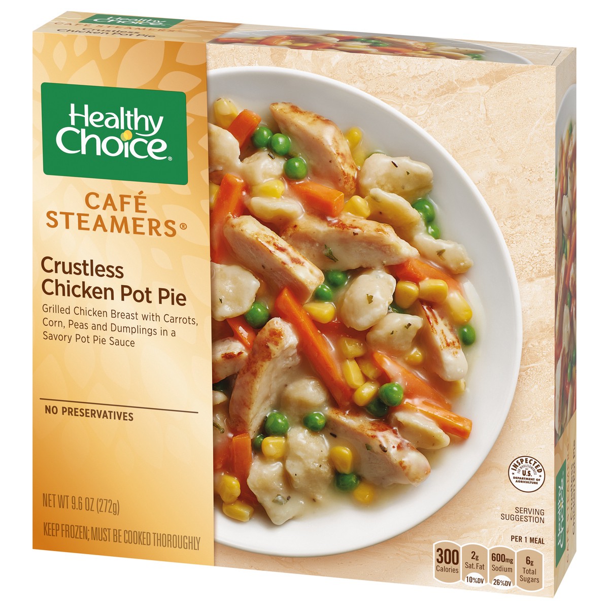 slide 3 of 9, Healthy Choice Cafe Steamers Crustless Chicken Pot Pie, 9.6 oz