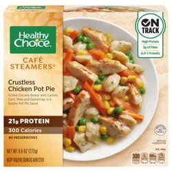 Healthy Choice Café Steamers Crustless Chicken Pot Pie, Frozen Meal, 9.6 oz. Bowl
