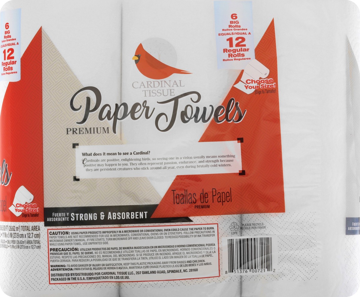 slide 9 of 11, Cardinal Tissue Premium Big Rolls 2-Ply Paper Towels 6 ea, 6 ct