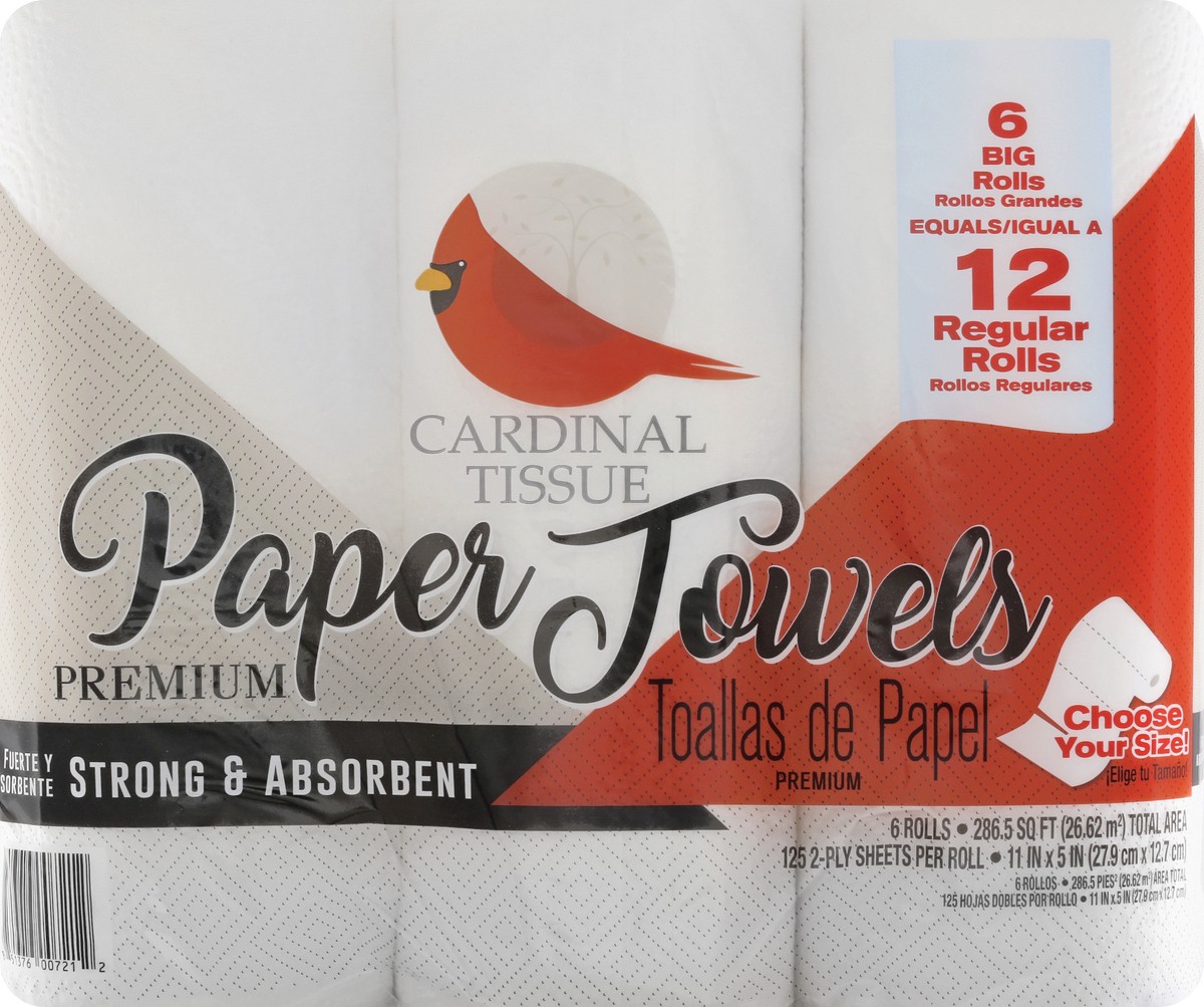 slide 8 of 11, Cardinal Tissue Premium Big Rolls 2-Ply Paper Towels 6 ea, 6 ct