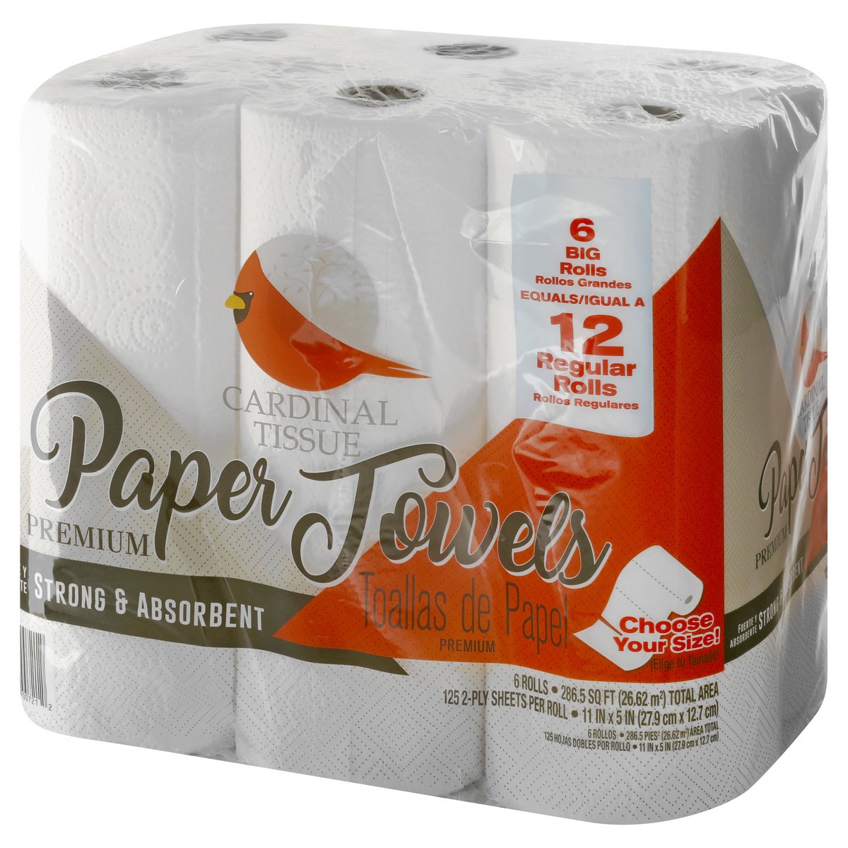 slide 6 of 11, Cardinal Tissue Premium Big Rolls 2-Ply Paper Towels 6 ea, 6 ct