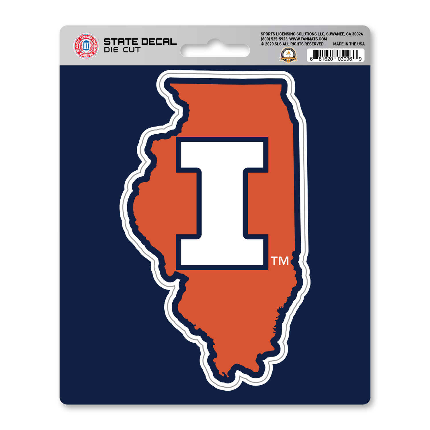 slide 2 of 2, Fanmats State Shape Decal Illinois, 1 ct