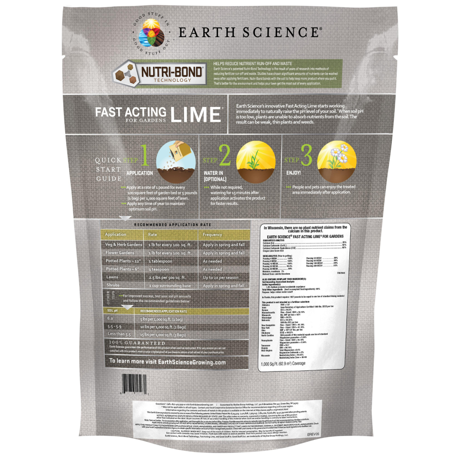 slide 2 of 2, Earth Science Fast Acting Lime, 2.5 lb