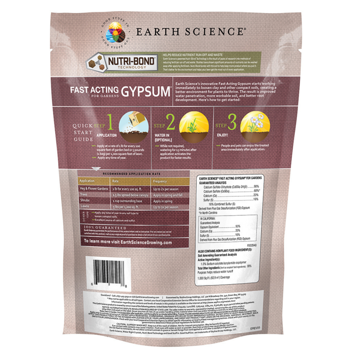 slide 2 of 2, Earth Science Gypsum 2.5Lbs Gypsum Improves Soil Structure, 2.5 lb
