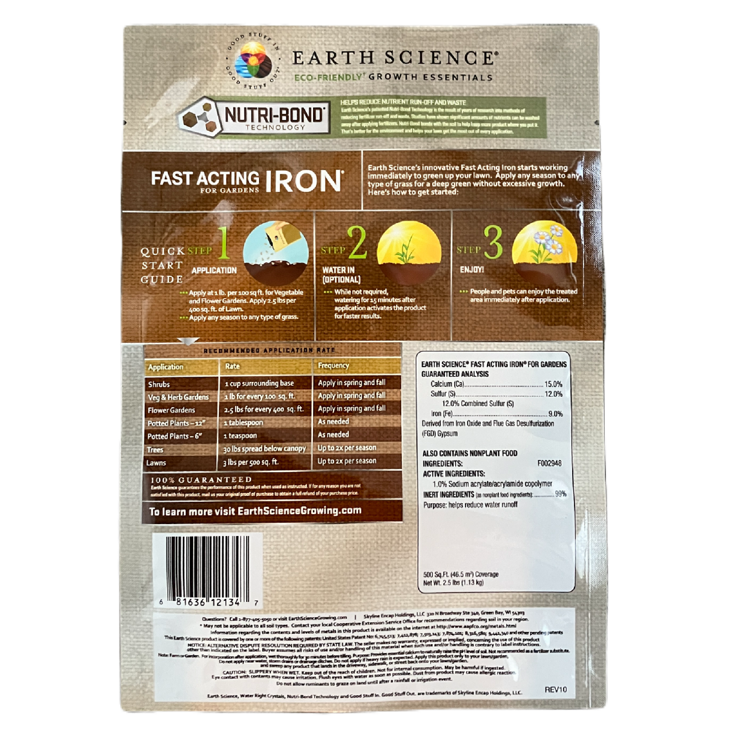 slide 2 of 2, Earth Science Fast Acting Iron, 2.5 lb