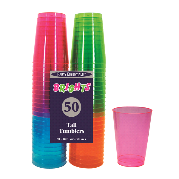 slide 1 of 1, Party Essentials Neon Tumblers, 50 ct; 10 oz