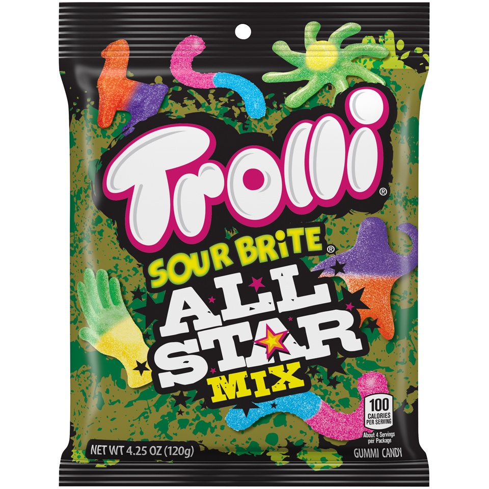 slide 1 of 2, Trolli Sour Brite All Star Mix Gummi Candy, 3.8 oz