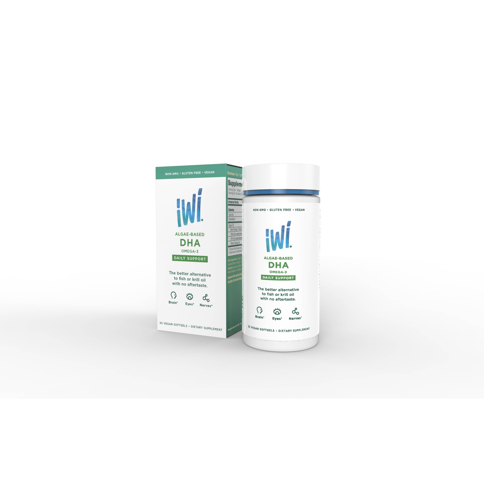 slide 1 of 1, iWi Algae Based Dha Daily Support Softgels, 30 ct